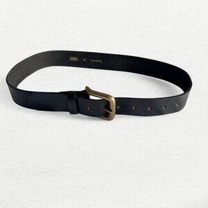 Zara Belt in Black with Bronze Gold Buckle